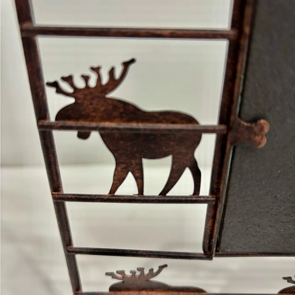 Rustic Metal Moose Silhouette Table Top Picture Frame